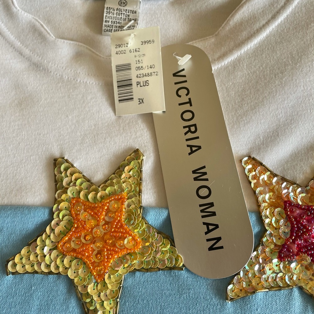 Victoria Woman Embroidered Summer Fun Top 3x NWT - Picture 11 of 13